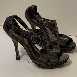 Glint brown strappy heels shoes size 4.5M